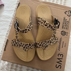 Crocs Leopard Print Sandals